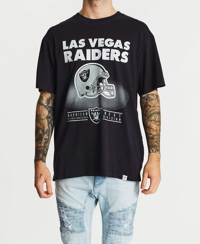 Majestic 3D Drop Shadow T-Shirt Raiders Black