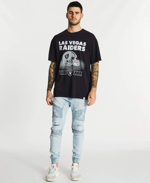 Majestic 3D Drop Shadow T-Shirt Raiders Black