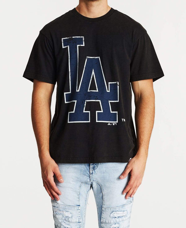 Majestic Vint Fade Big Logo T-Shirt Dodgers Black