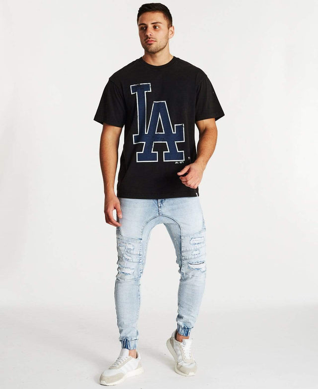 Majestic Vint Fade Big Logo T-Shirt Dodgers Black