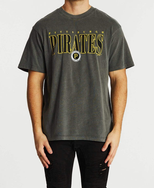 Majestic Vint Linear Logo T-Shirt Pirates Gunmetal