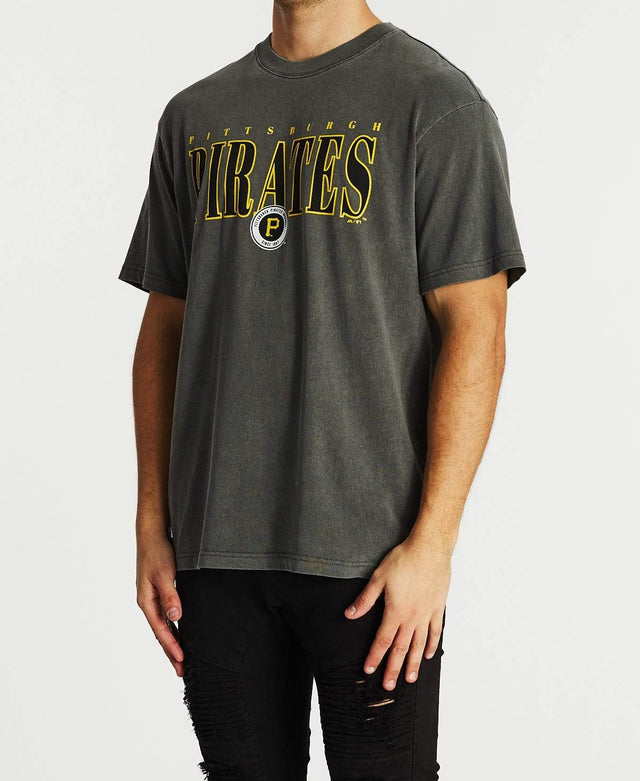 Majestic Vint Linear Logo T-Shirt Pirates Gunmetal