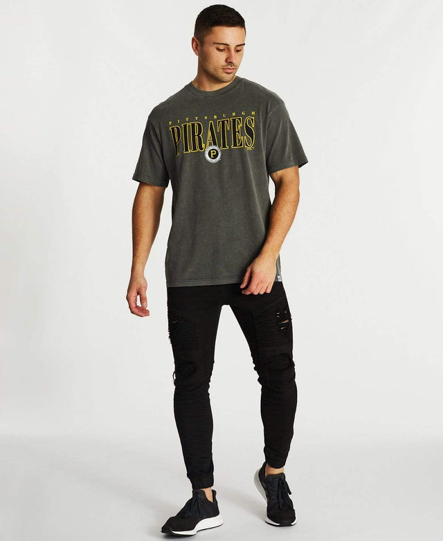 Majestic Vint Linear Logo T-Shirt Pirates Gunmetal
