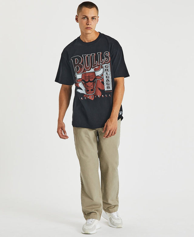 Mitchell & Ness Brush Off Chicago Bulls T-Shirt Faded Black