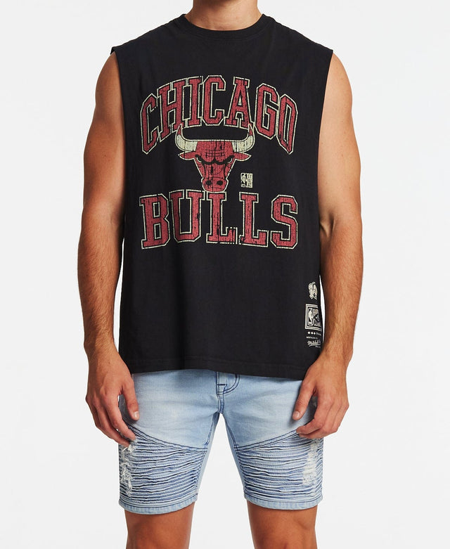 Mitchell & Ness Chicago Bulls Vintage HWC Ivy Arch Muscle Tee Faded Black