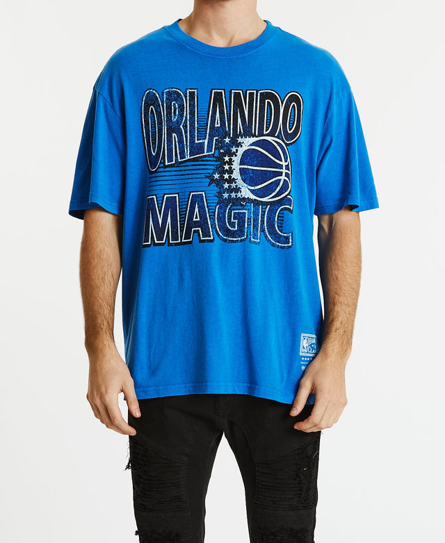 Mitchell & Ness Incline Stack T-Shirt Magic Faded Royal