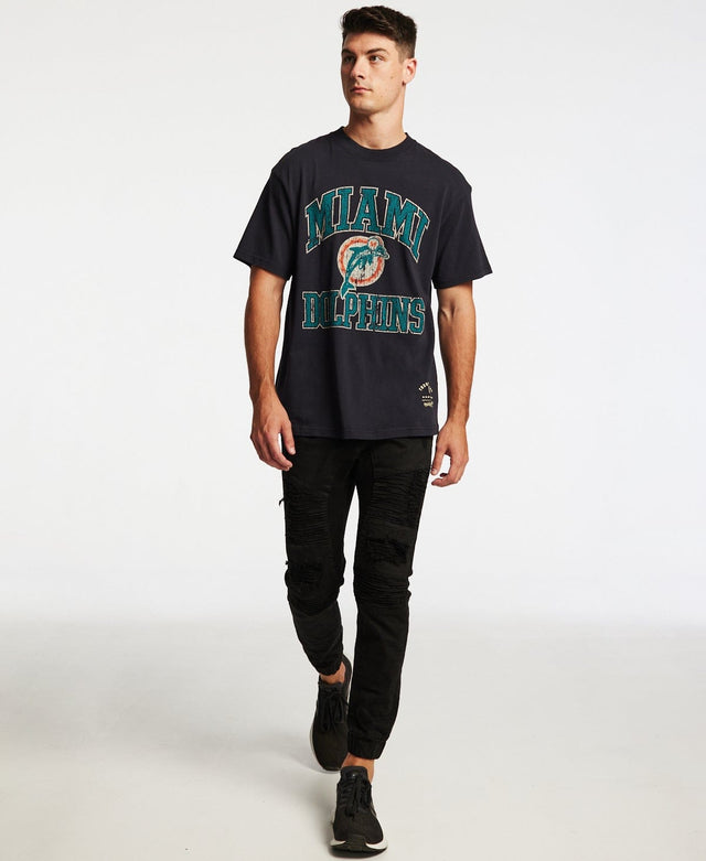 Mitchell & Ness Miami Dolphins Vintage NFL Ivy Arch T-Shirt Faded Black