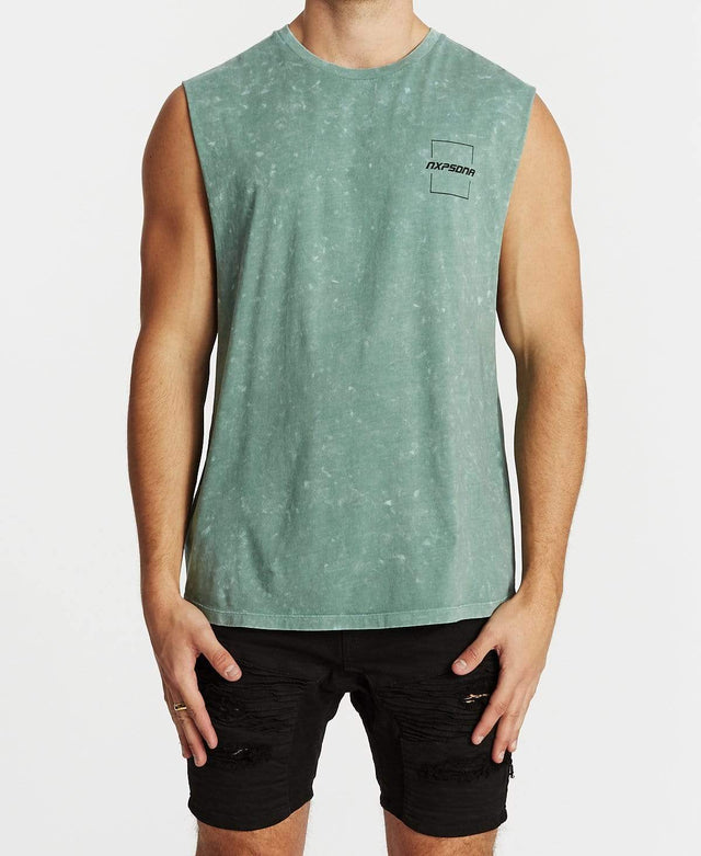 Nena & Pasadena Accelerate Scoop Back Muscle Tee Acid Teal