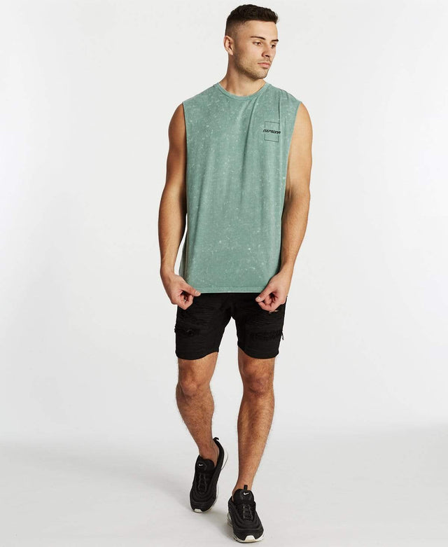 Nena & Pasadena Accelerate Scoop Back Muscle Tee Acid Teal