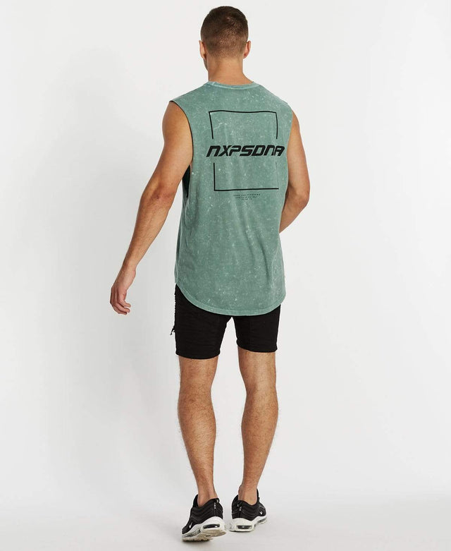 Nena & Pasadena Accelerate Scoop Back Muscle Tee Acid Teal