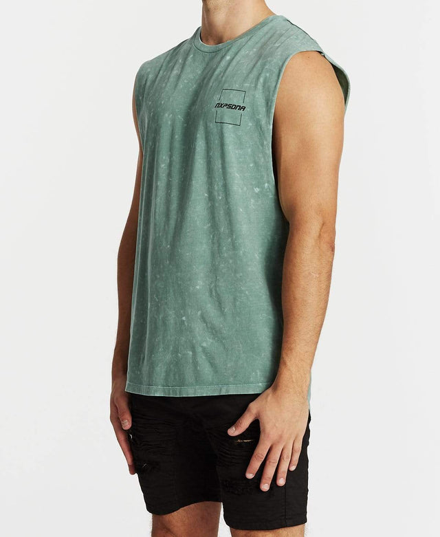 Nena & Pasadena Accelerate Scoop Back Muscle Tee Acid Teal