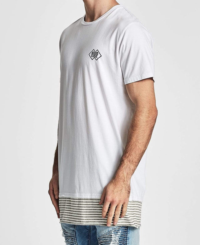 Nena & Pasadena Believe Layered Hem T-Shirt White
