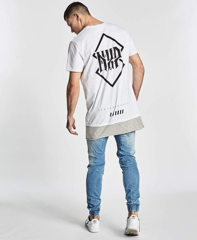 Nena & Pasadena Believe Layered Hem T-Shirt White