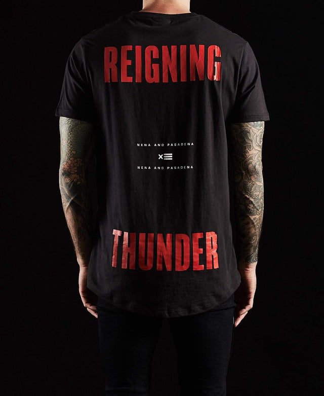 Nena & Pasadena Black Thunder Scoop Back T-Shirt Jet Black