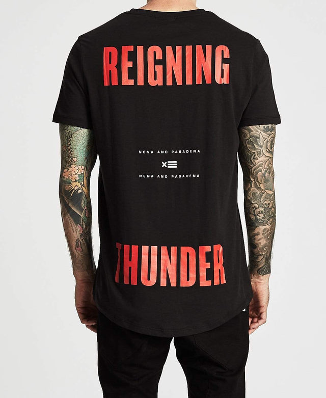 Nena & Pasadena Black Thunder Scoop Back T-Shirt Jet Black
