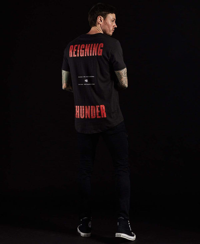 Nena & Pasadena Black Thunder Scoop Back T-Shirt Jet Black
