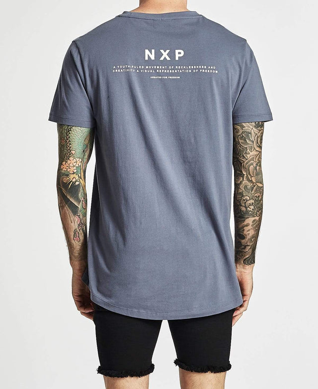 Nena & Pasadena Boston Scoop Back T-Shirt Dusty Blue