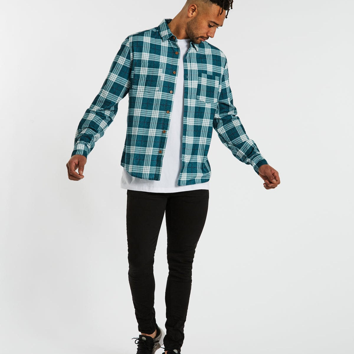 Charge Casual Long Sleeve Shirt Hydro Blue Green Neverland Store