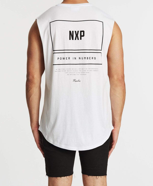 Nena & Pasadena Choices Scoop Back Muscle Tee White
