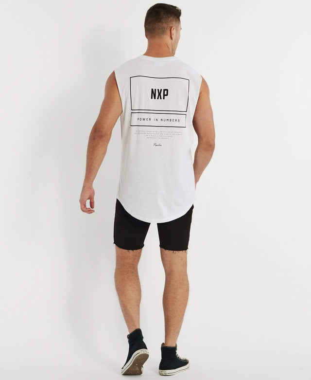 Nena & Pasadena Choices Scoop Back Muscle Tee White
