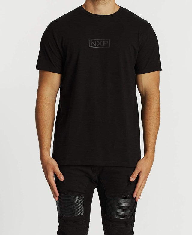 Nena & Pasadena Collapse Scoop Back T-Shirt Jet Black