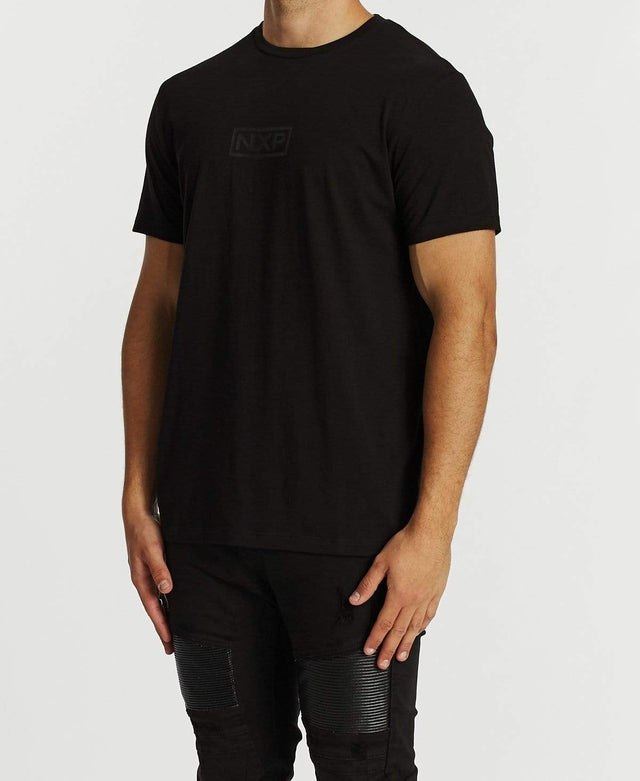 Nena & Pasadena Collapse Scoop Back T-Shirt Jet Black