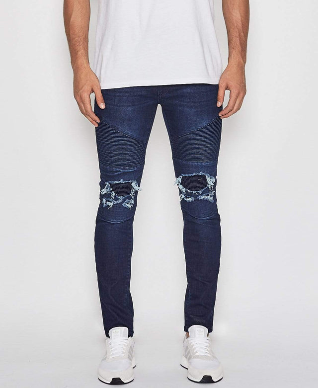 Nena & Pasadena Combination Biker Jeans Midnight Trash