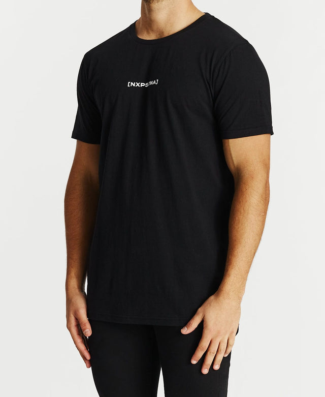 Nena & Pasadena Crackling Cape Back T-Shirt Jet Black