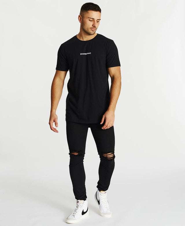 Nena & Pasadena Crackling Cape Back T-Shirt Jet Black
