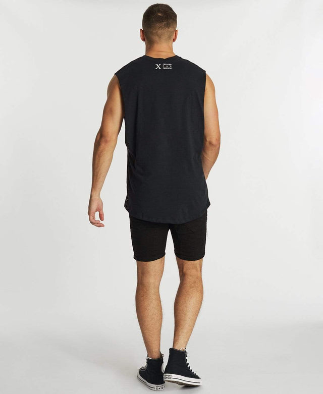 Nena & Pasadena Creation Scoop Back Muscle Tee Graphite