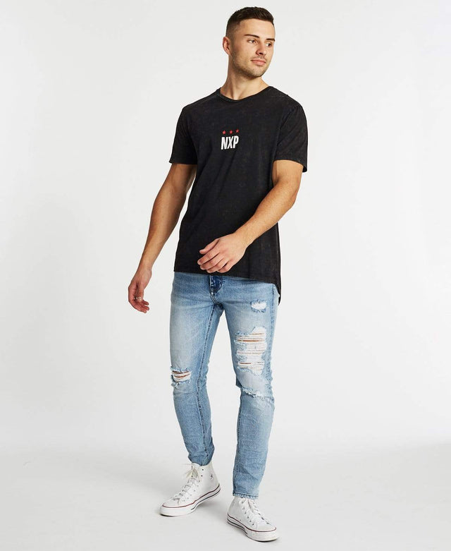Nena & Pasadena Darkest Days Scoop Back T-Shirt Acid Black