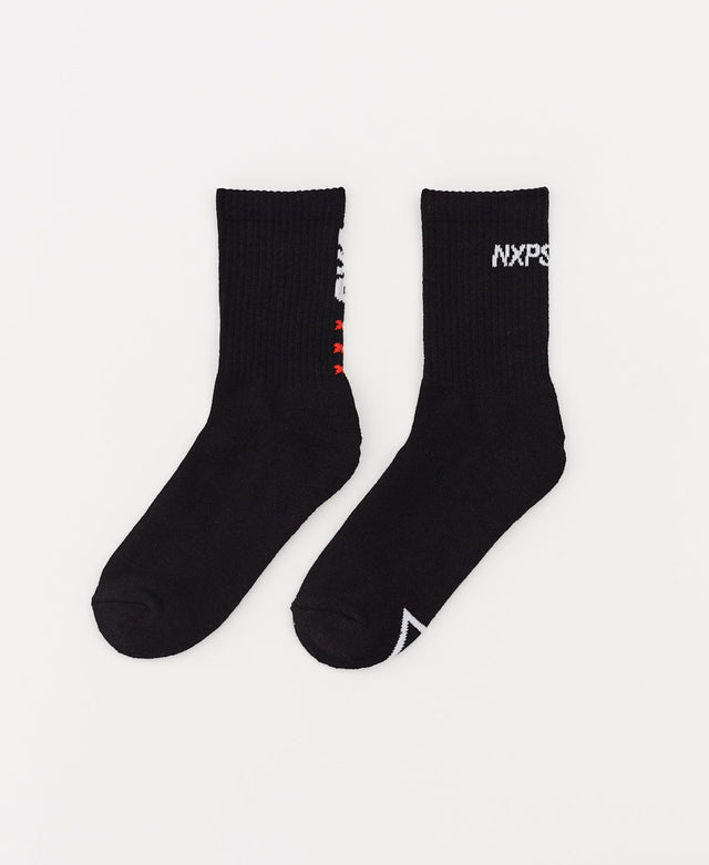model wears Darkness 2 Pack Socks Black Socks Black - image 1