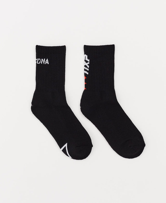 model wears Darkness 2 Pack Socks Black Socks Black - image 2