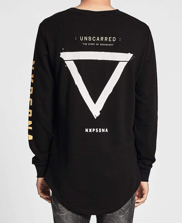 Nena & Pasadena Darkside Curved Hem Jumper Jet Black