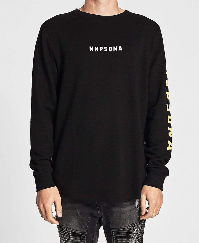 Nena & Pasadena Darkside Curved Hem Jumper Jet Black