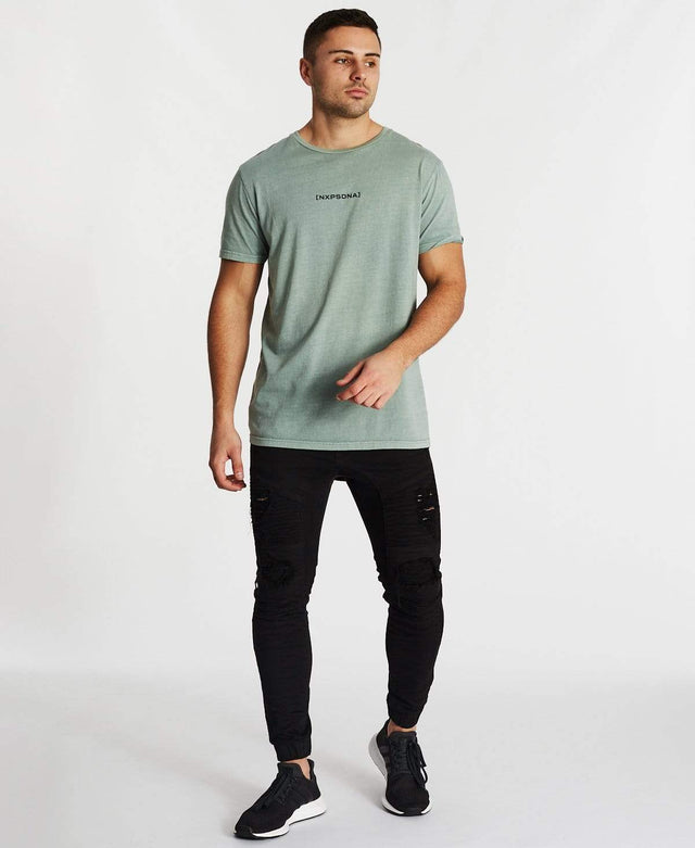 Nena & Pasadena Downcast Cape Back Tee Pigment Sage