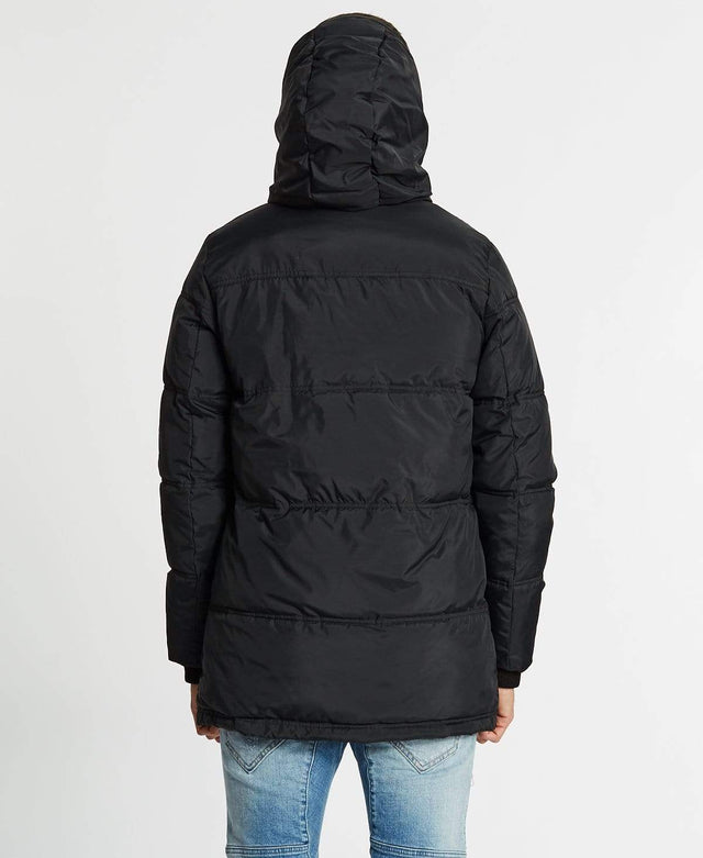 Nena & Pasadena Earthquake Hooded Puffer Jacket Jet Black