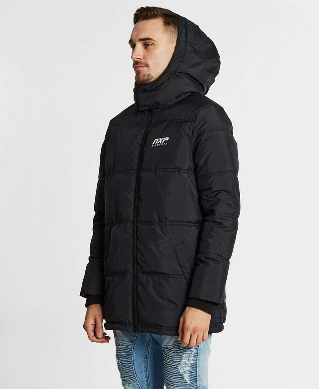 Nena & Pasadena Earthquake Hooded Puffer Jacket Jet Black