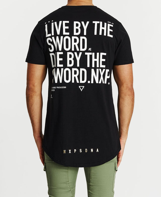 Nena & Pasadena Escape Cape Back T-Shirt Jet Black