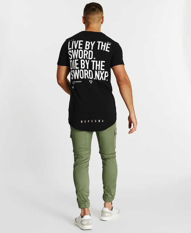 Nena & Pasadena Escape Cape Back T-Shirt Jet Black