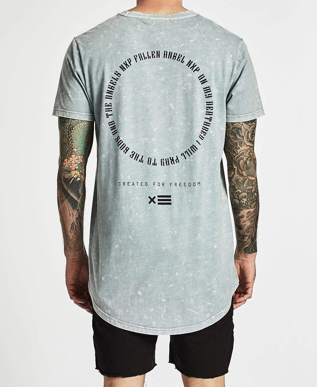 Nena & Pasadena Fallen Angel Scoop Back T-Shirt Acid Quarry