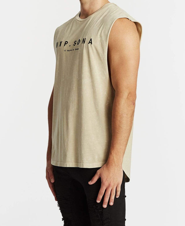 Nena & Pasadena Generation Scoop Back Muscle Tee Acid Sand