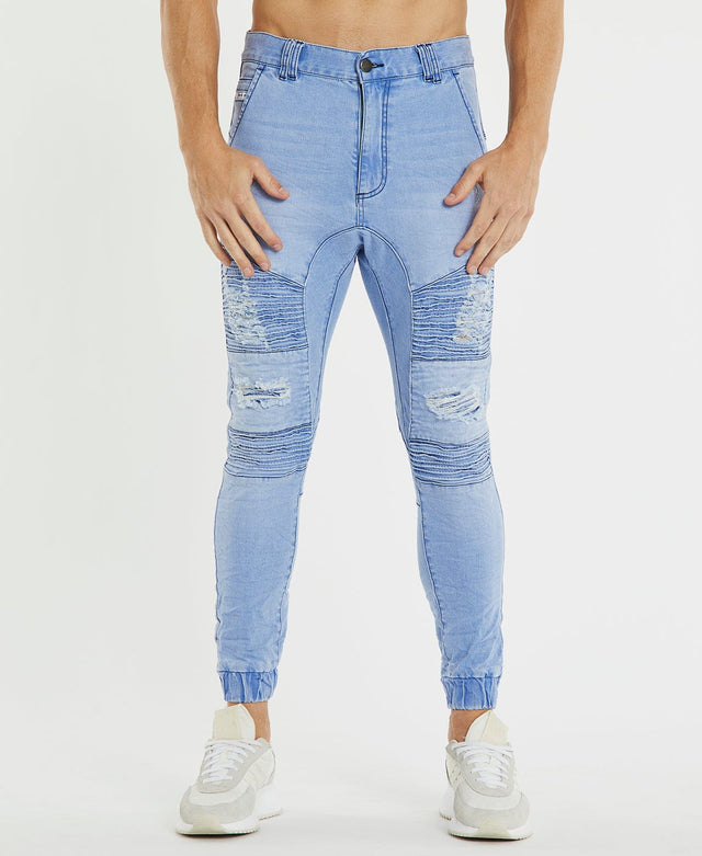 model wears Hell Cat Pants Alaskan Blue Pants Blue - image 3