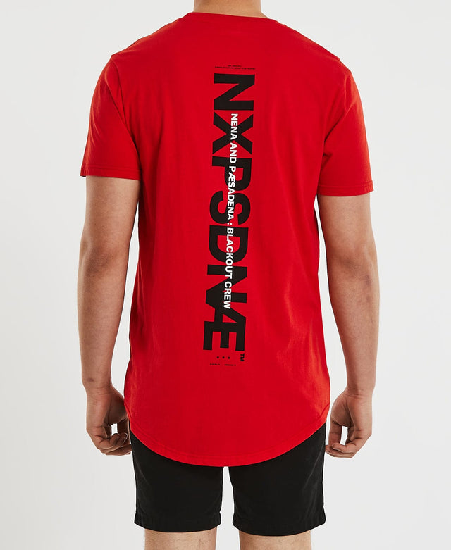 Nena & Pasadena Hologram Cape Back T-Shirt Flame Red