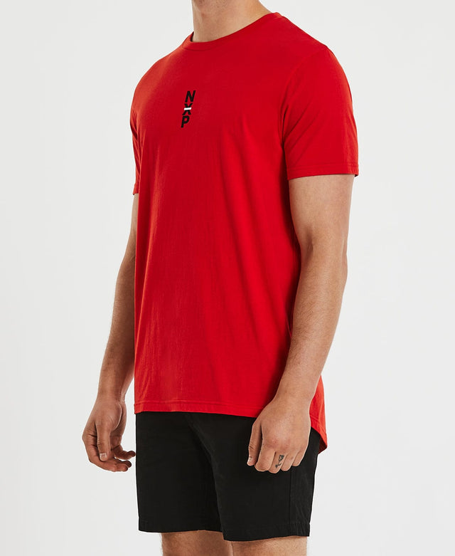 Nena & Pasadena Hologram Cape Back T-Shirt Flame Red