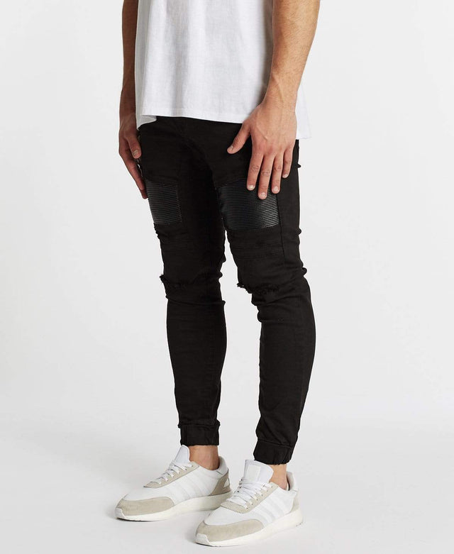 Nena & Pasadena Houston Denim Jogger Jet Black