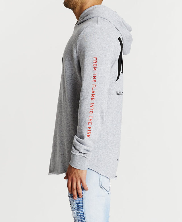 Nena & Pasadena Idolize Dual Curved Hoodie Grey Marle