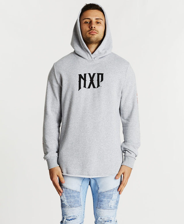 Nena & Pasadena Idolize Dual Curved Hoodie Grey Marle