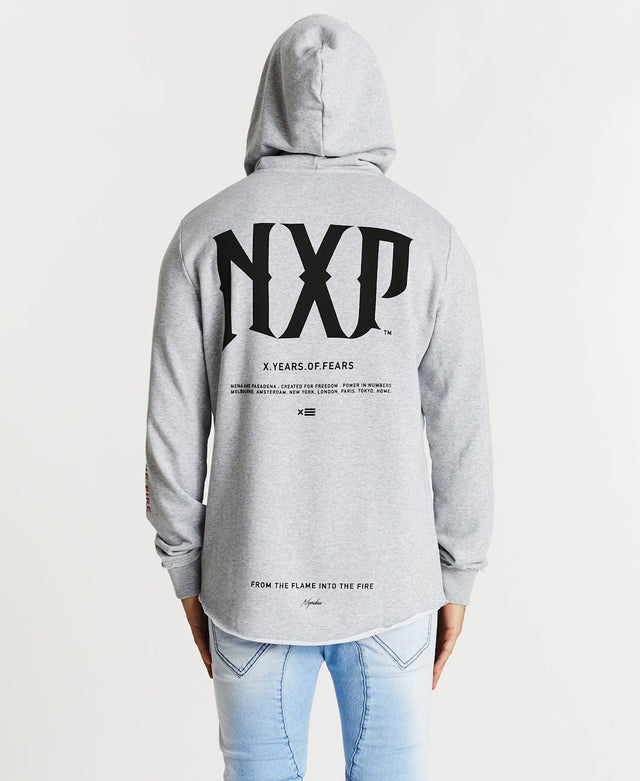 Nena & Pasadena Idolize Dual Curved Hoodie Grey Marle