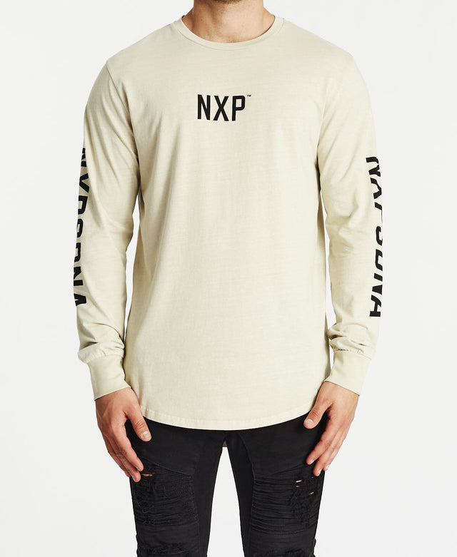 Nena & Pasadena Integrity Cape Back Long Sleeve T-Shirt Pigment Sand
